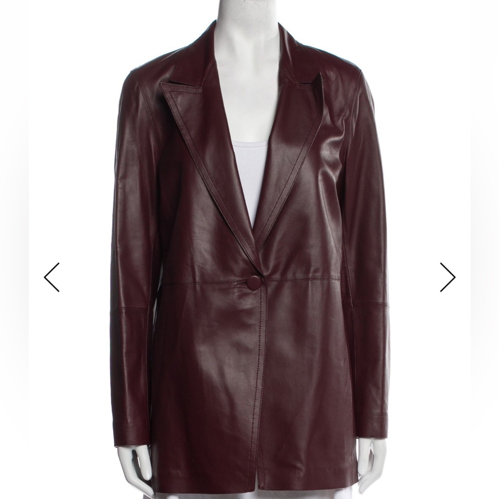 Lafayette 148 New York Women's Deep Burgundy Leather Jacket